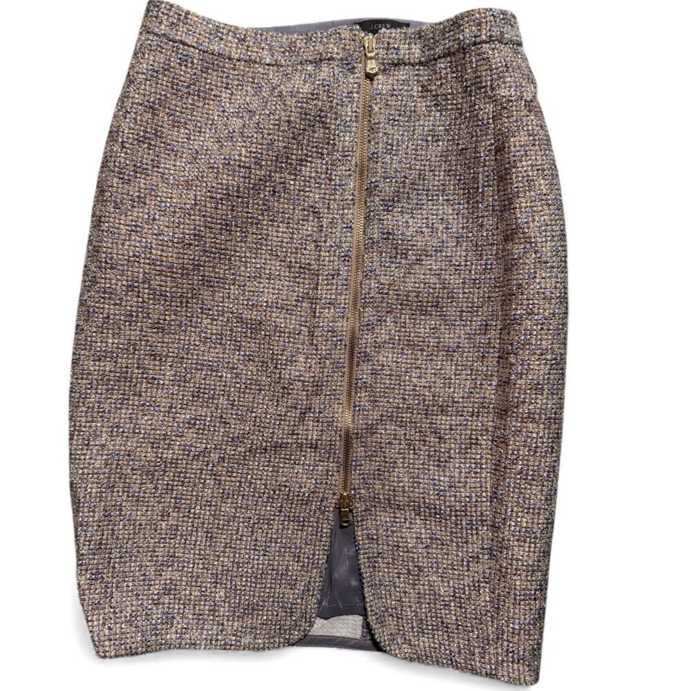 J. Crew, Holiday Pencil Skirt, Metallic Tweed, Size 2Petite, (Pre-loved)